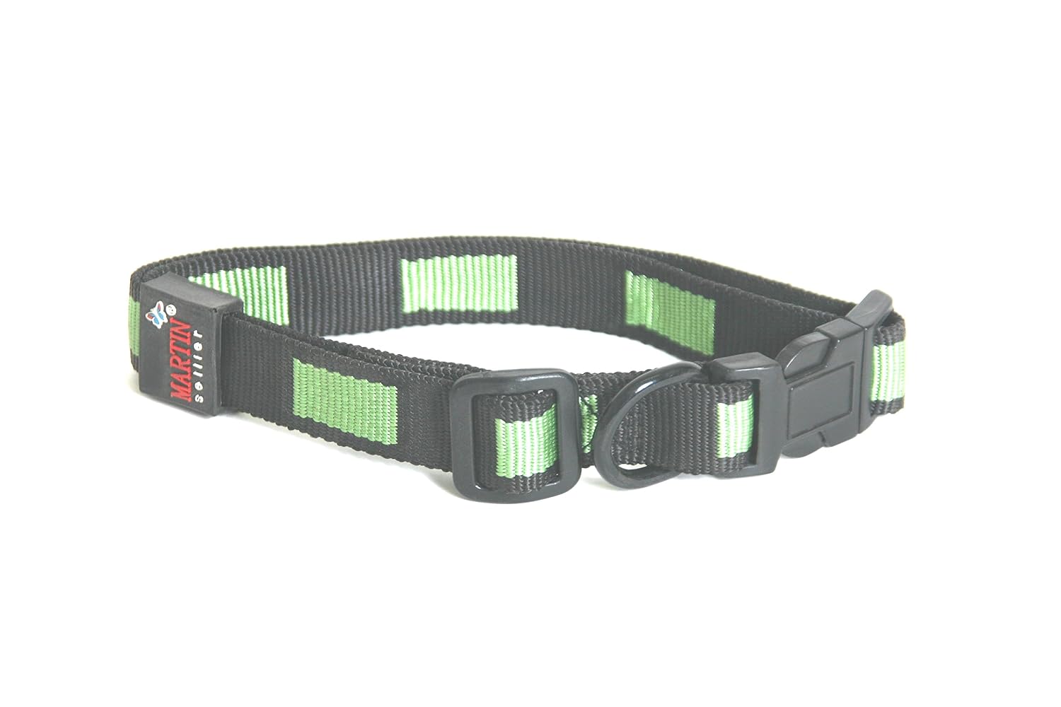 MARTIN SELLIER Matrix — Collier réglable en nylon vert/noir