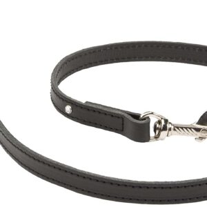 MARTIN SELLIER Class — Laisse en cuir pour chien noir S