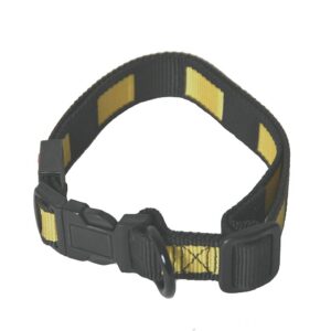 MARTIN Matrix — Collier réglable en nylon pour chien jaune/noir