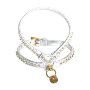 MARTIN SELLIER Carlain — Harnais pour chien blanc à strass