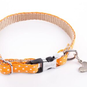 ALTER EGO — Collier motif pois S orange 1 x 27 cm