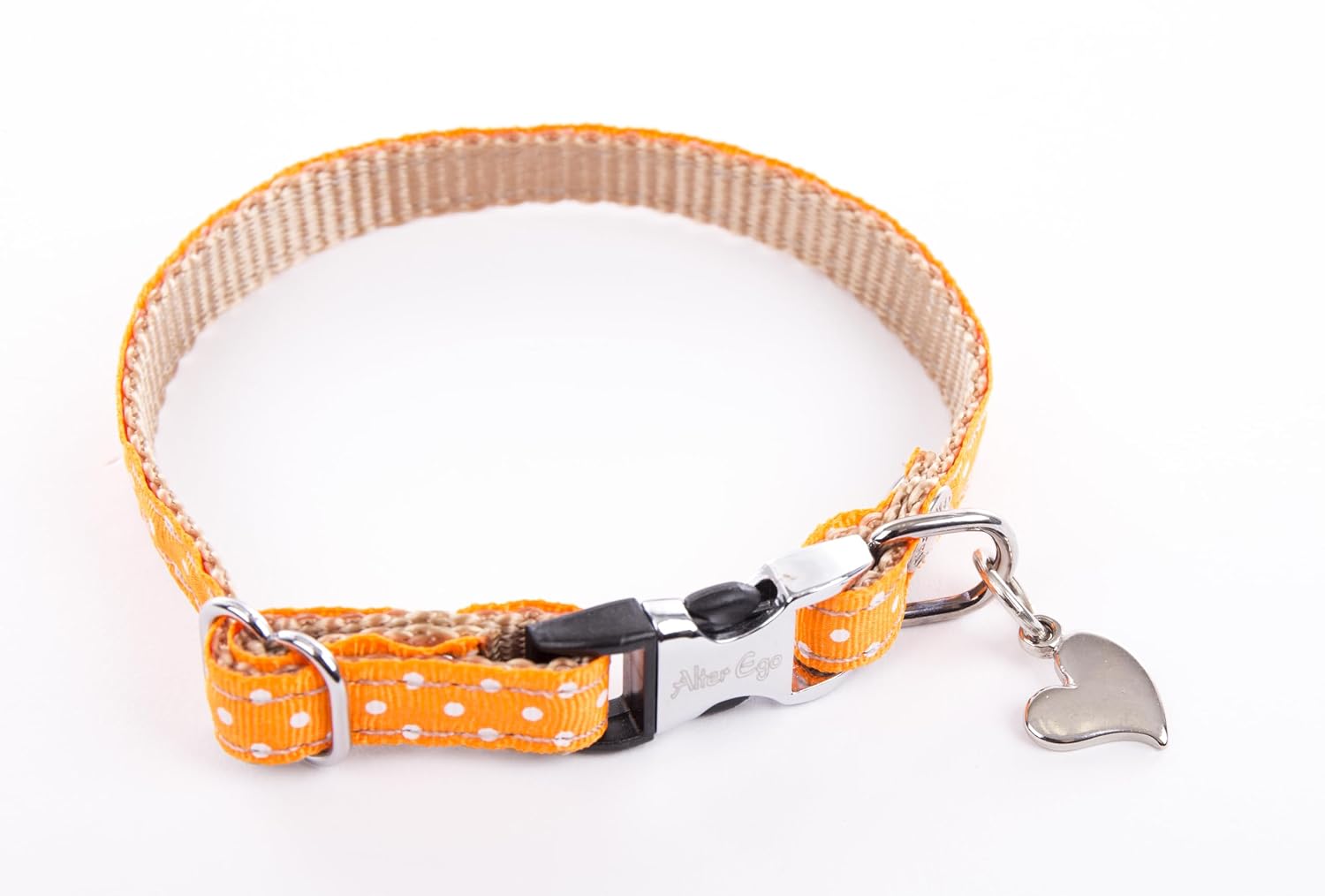 ALTER EGO — Collier motif pois S orange 1 x 27 cm