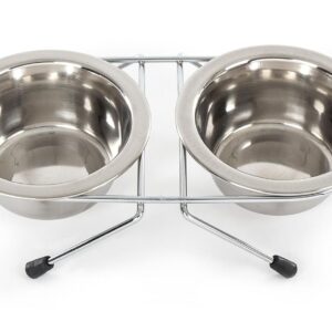 MARTIN — Support avec 2 gamelles inox 2 x 370 ml
