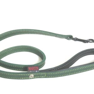 MARTIN SELLIER Nature — Laisse pour chien en cuir 100 cm verte