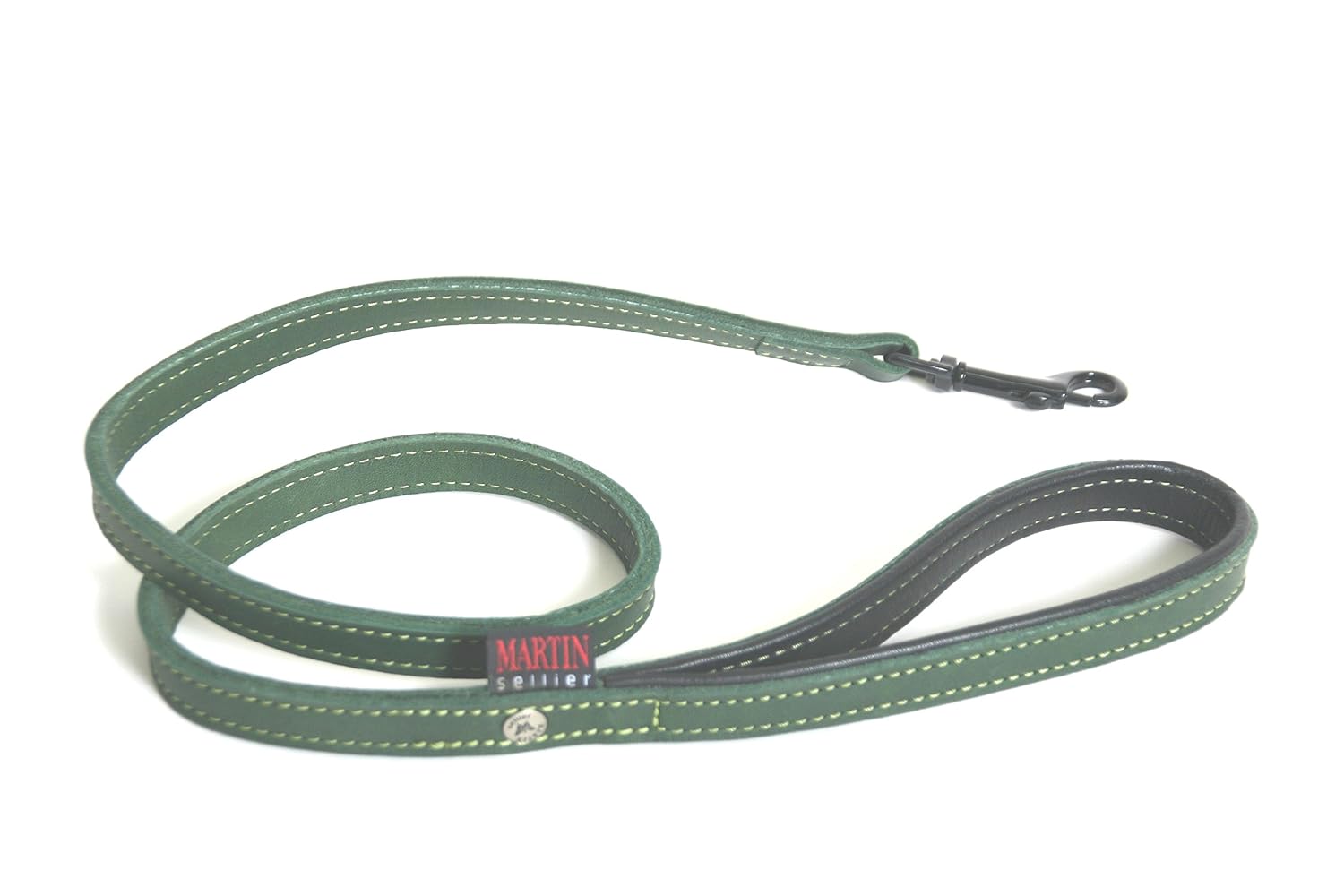 MARTIN SELLIER Nature — Laisse pour chien en cuir 100 cm verte