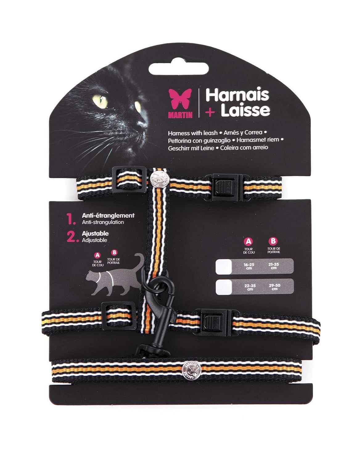 MARTIN — Set harnais et laisse en nylon pour chat