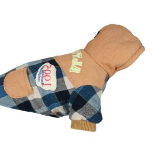 ALTER EGO — Manteau pour chien patchwork bleu 34 cm