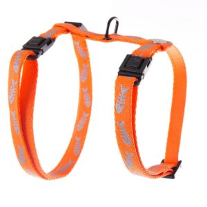 MARTIN Fluo Fish — Harnais réglable en nylon pour chat orange