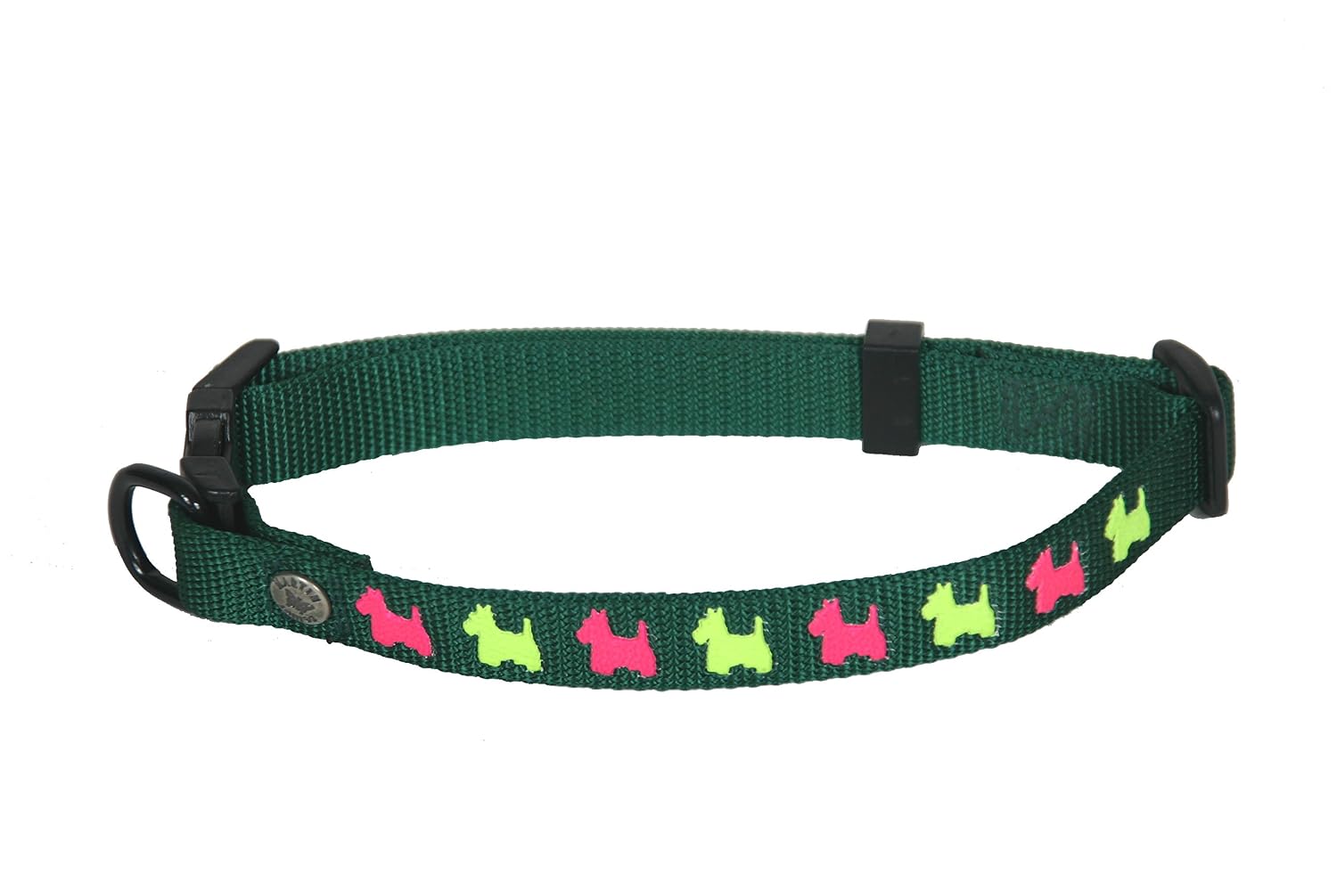 MARTIN SELLIER — Collier réglable pour chien motif chiens vert 16