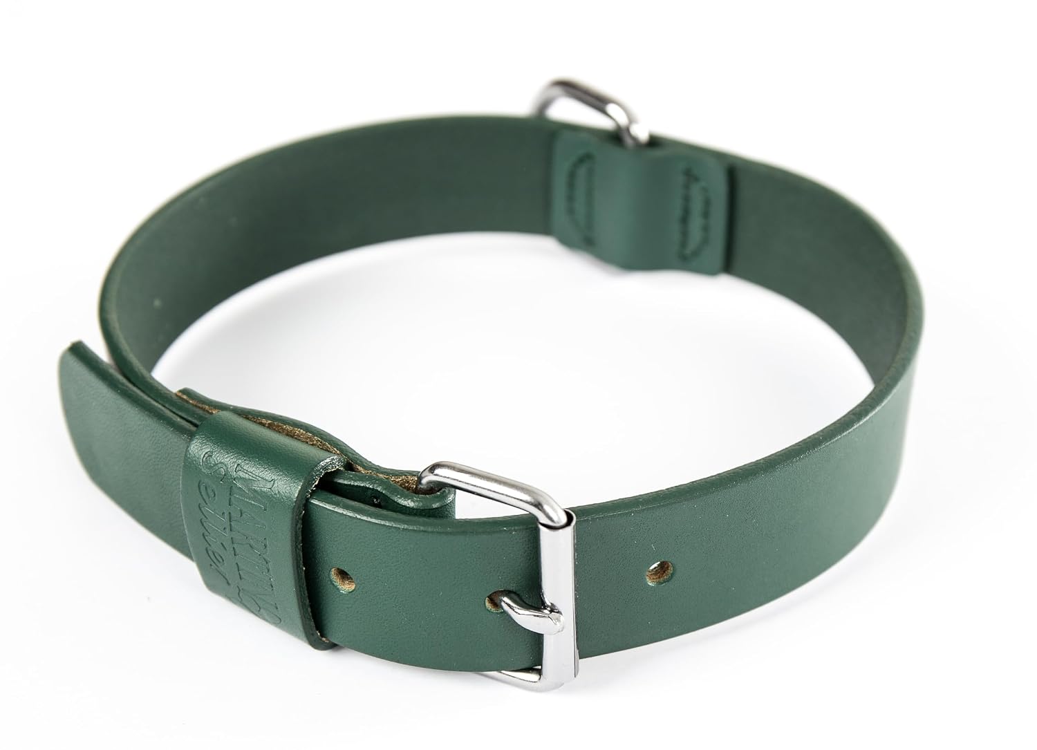 MARTIN SELLIER — Collier en cuir coupé franc pour chien