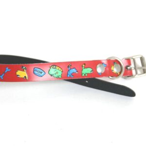 MARTIN SELLIER — Collier pour chien sérigraphié rouge, vert, bleu