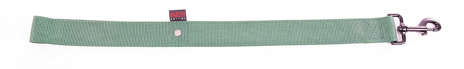 MARTIN SELLIER — Laisse double épaisseur en nylon verte 40/60 cm