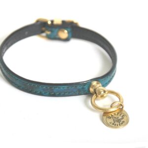 MARTIN SELLIER — Collier pour chien TPU granité vernis bleu/noir