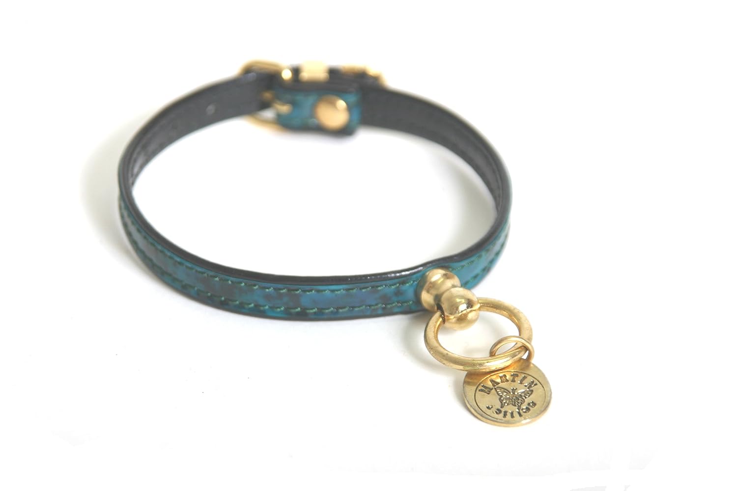MARTIN SELLIER — Collier pour chien TPU granité vernis bleu/noir