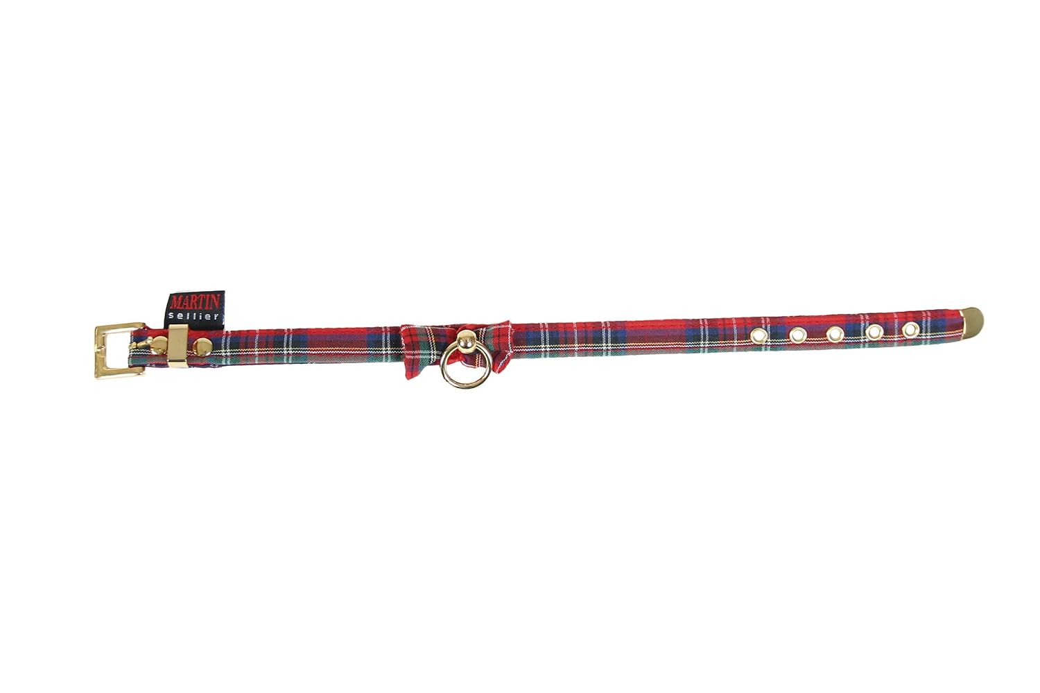 MARTIN — Collier pour chien nœud papillon écossais rouge 35 cm
