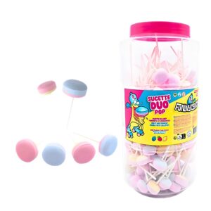 FUNNY CANDY Duo Pop — Pot de 200 sucettes bi-goût fraise citron