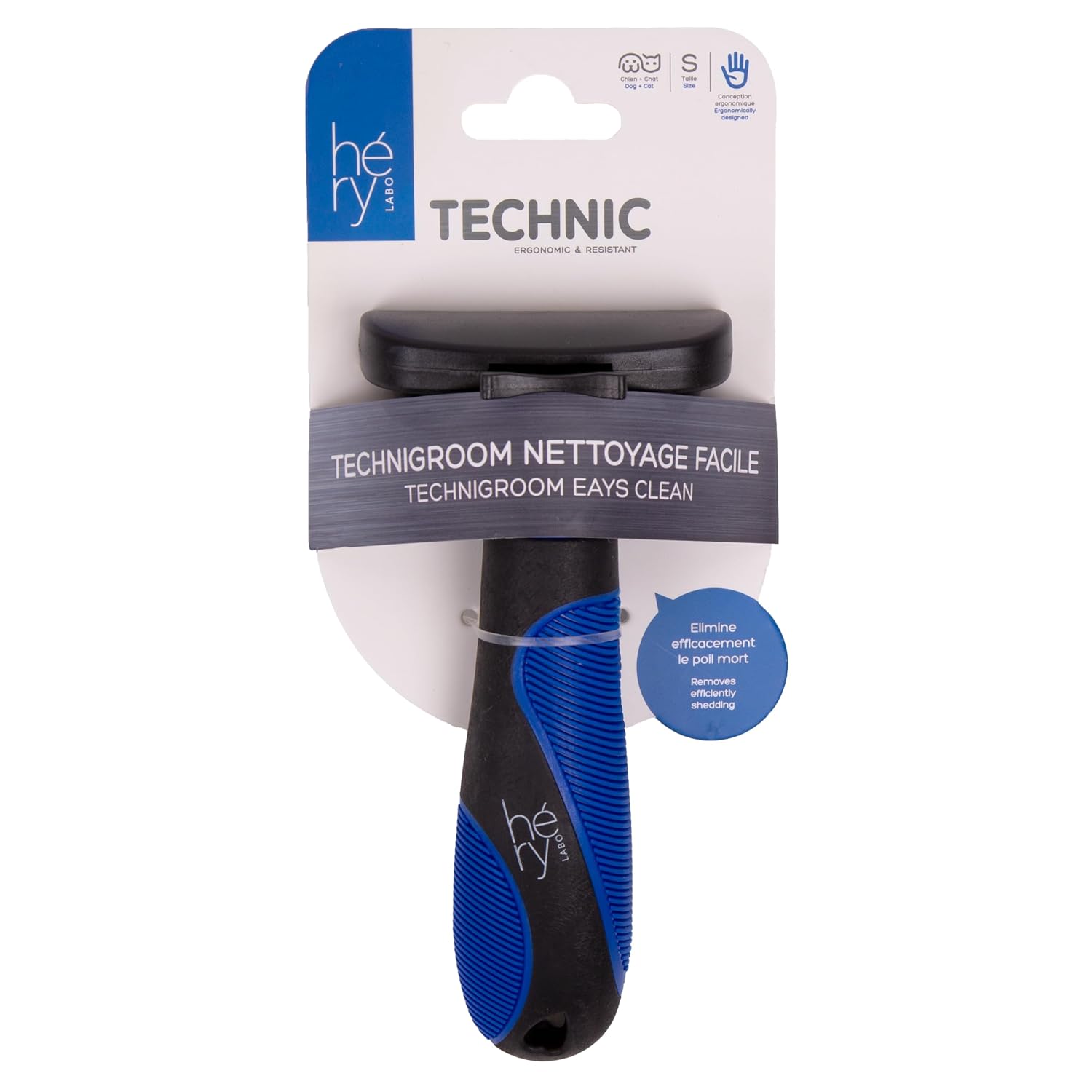 HERY Techni Groom — Brosse de toilettage nettoyage facile