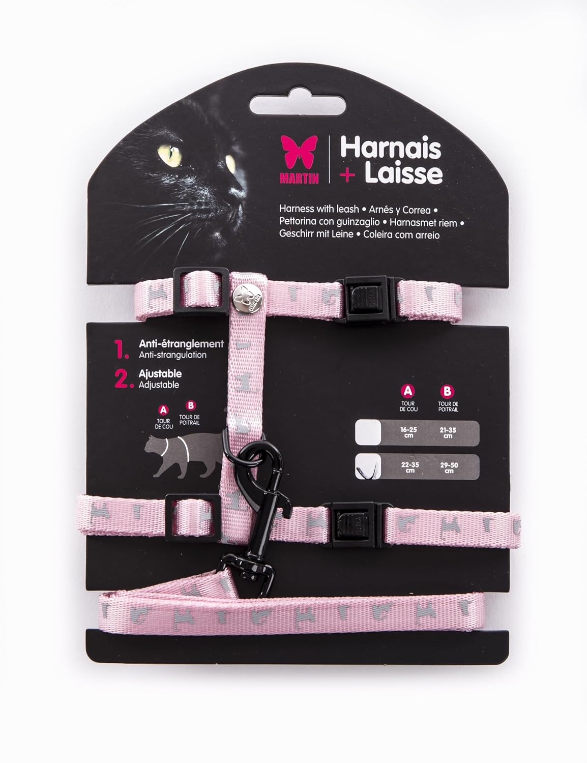 MARTIN — Set harnais et laisse en nylon pour chat