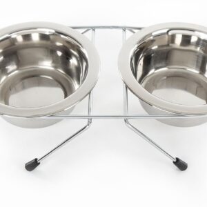 MARTIN — Support avec 2 gamelles inox 2x180 ml