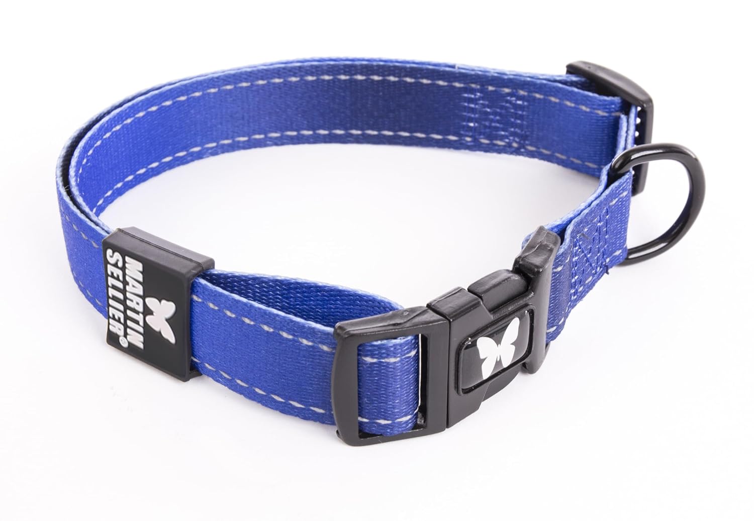 MARTIN — Collier en nylon Reflex bleu 45-65 cm