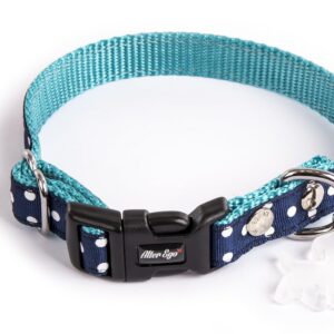 MARTIN — Collier en nylon à pois bleu 15 x 33 cm