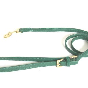 MARTIN SELLIER Carlain — Laisse en cuir d’agneau vert 1 m