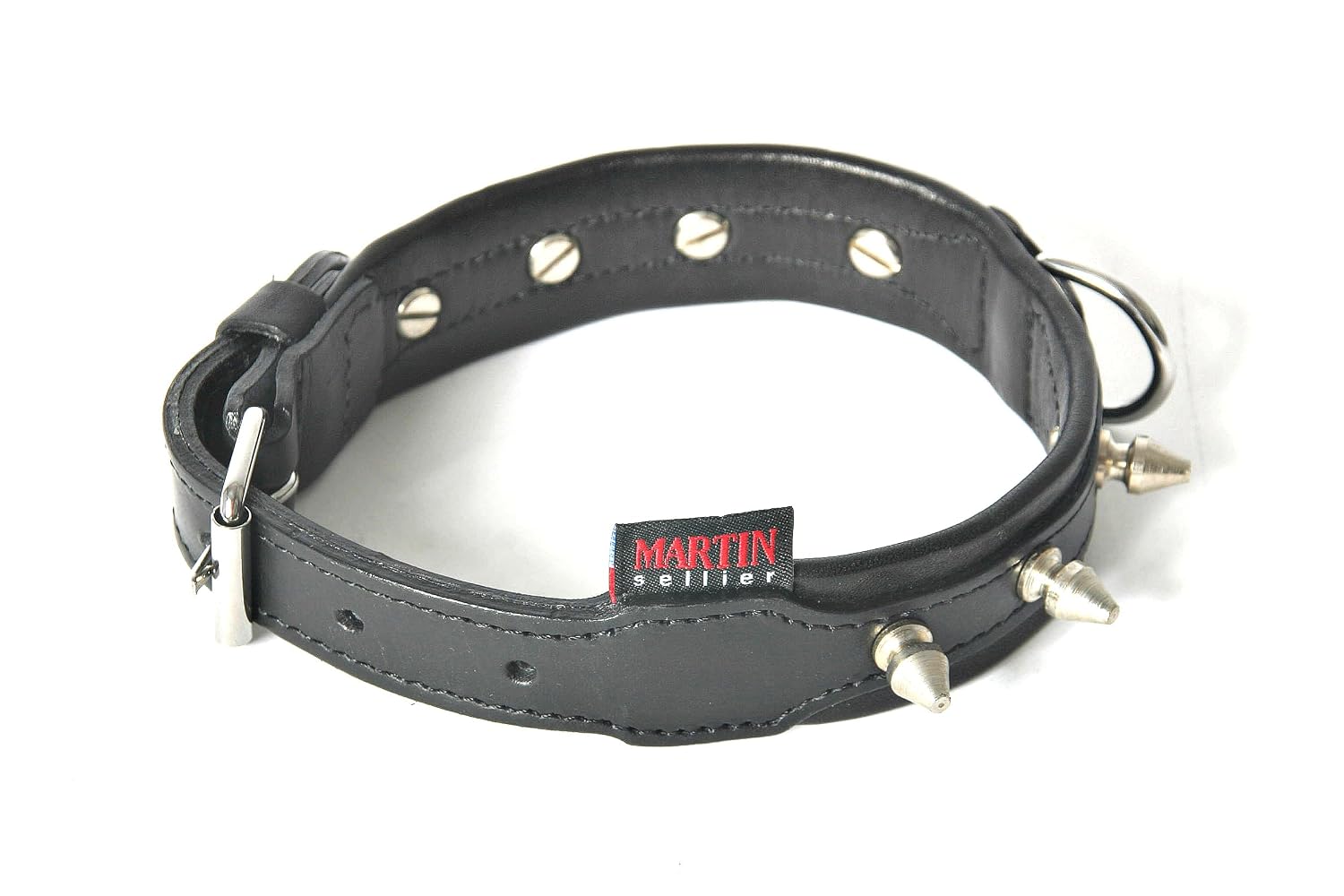 MARTIN — Collier pour chien en cuir clouté 75 cm x 55 mm