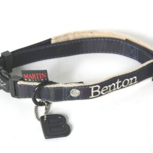 MARTIN Benton — Collier réglable en nylon pour chien bleu