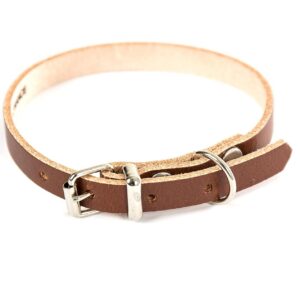 MARTIN SELLIER — Collier classique en cuir marron pour chien 62 cm