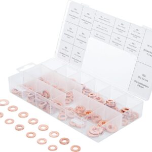 BGS — Assortiment de joints en cuivre pour injecteur 150 pcs