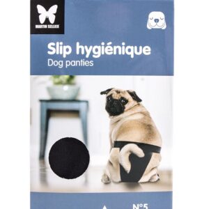martin — Slip hygiénique pour chien noir taille 5 (60/70 cm)