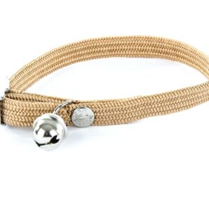 VIVOG — Collier élastique tubulaire en nylon pour chat beige
