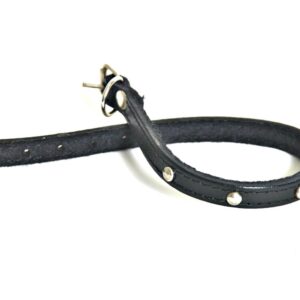 MARTIN SELLIER — Collier clouté en cuir feutre noir pour chien
