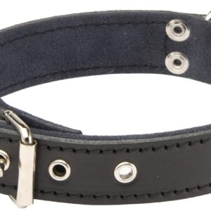 MARTIN SELLIER Class — Collier en cuir pour chien noir M