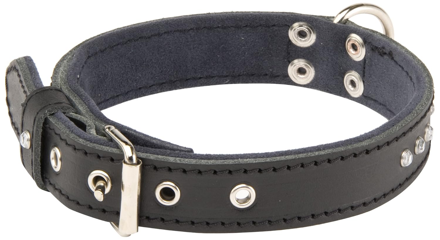 MARTIN SELLIER Class — Collier en cuir pour chien noir M
