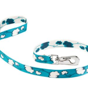 ALTEREGO — Laisse en nylon motif bambou turquoise/blanc 1 m