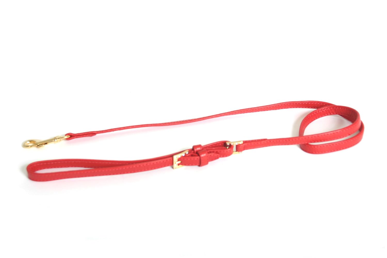 MARTIN SELLIER Carlain — Laisse en cuir d’agneau rouge 1 m
