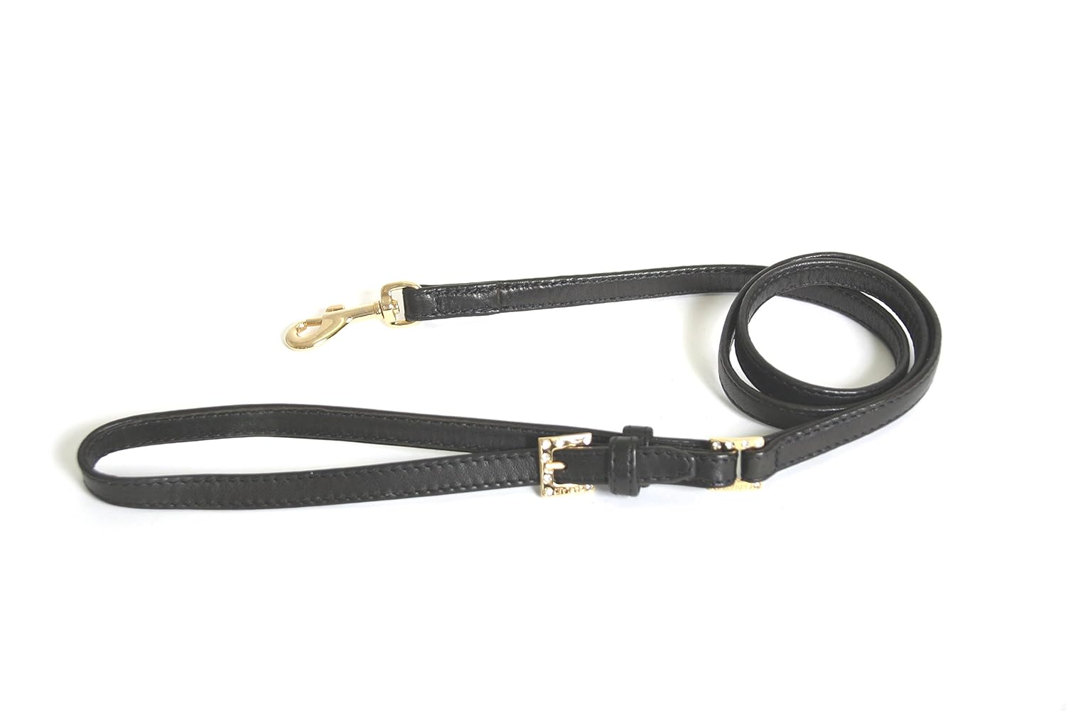 MARTIN SELLIER Carlain — Laisse pour chien en cuir d’agneau noire