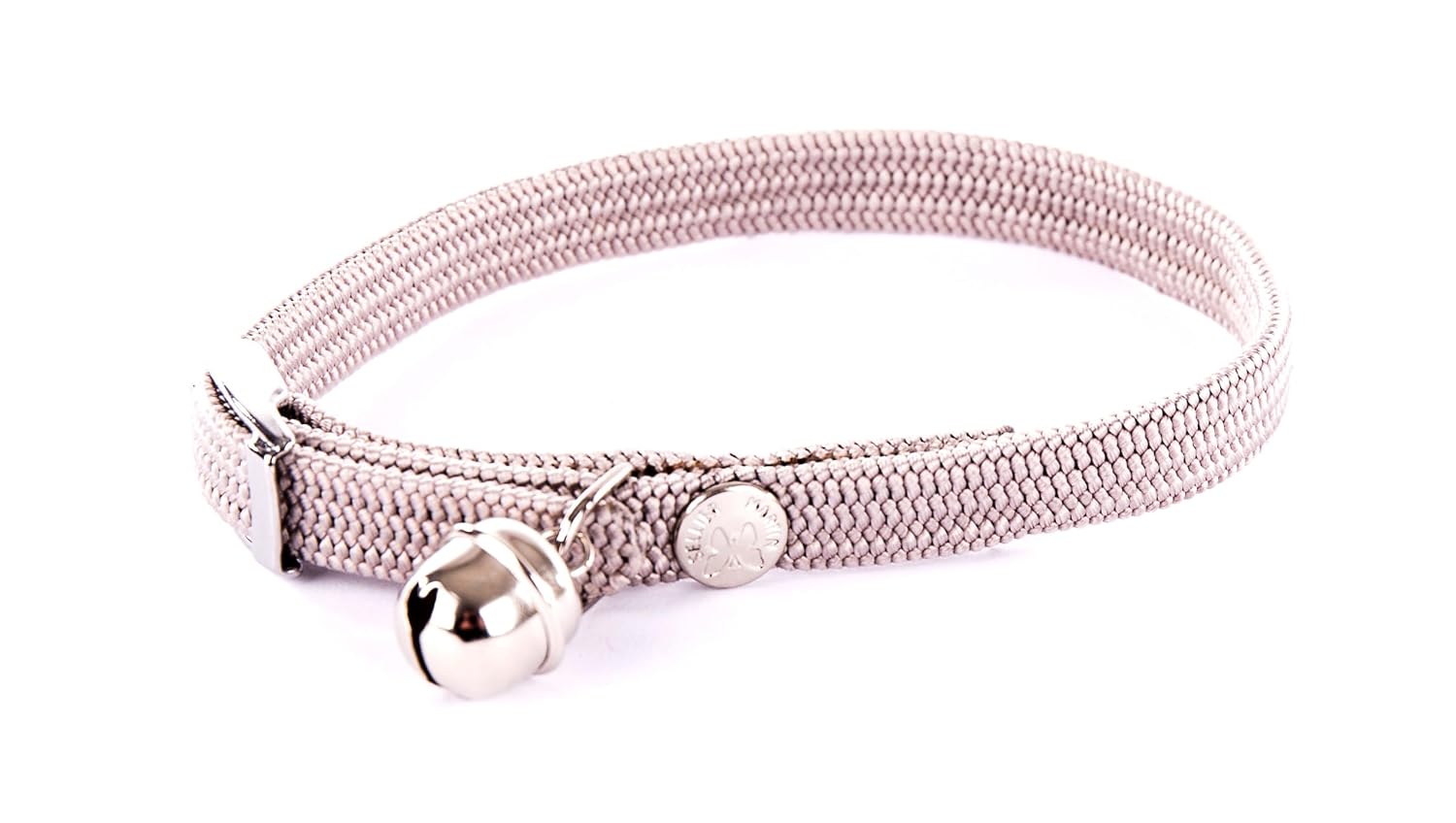 VIVOG — Collier élastique tubulaire en nylon pour chat gris