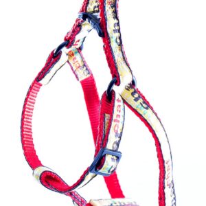 MARTIN SELLIER — Harnais en nylon motif chat pour chat rouge