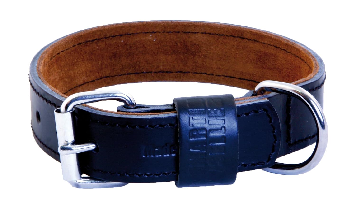 MARTIN Sellier Black & Tan — Collier pour chien en cuir 70 cm