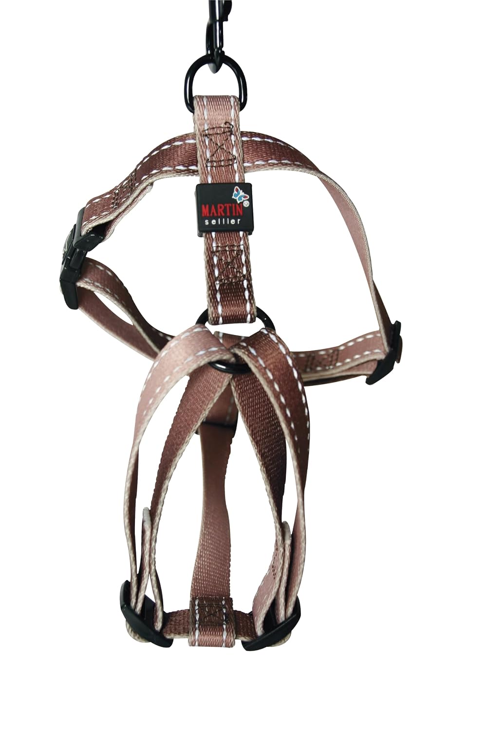 MARTIN SELLIER Color Vibe — Harnais chien nylon réfléchissant marron