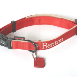 MARTIN SELLIER Benton — Collier réglable en nylon rouge 25 mm
