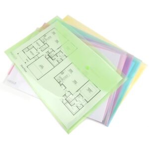 RAPESCO ECO — Pochettes à bouton-pression recyclées A3, lot de 5