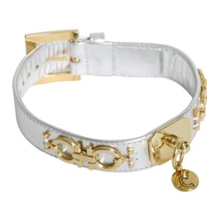 MARTIN SELLIER Omega — Collier en cuir d’agneau blanc pour chien