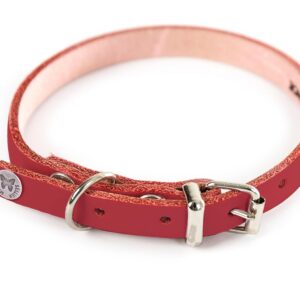 MARTIN SELLIER — Collier classique en cuir rouge 10-31 cm