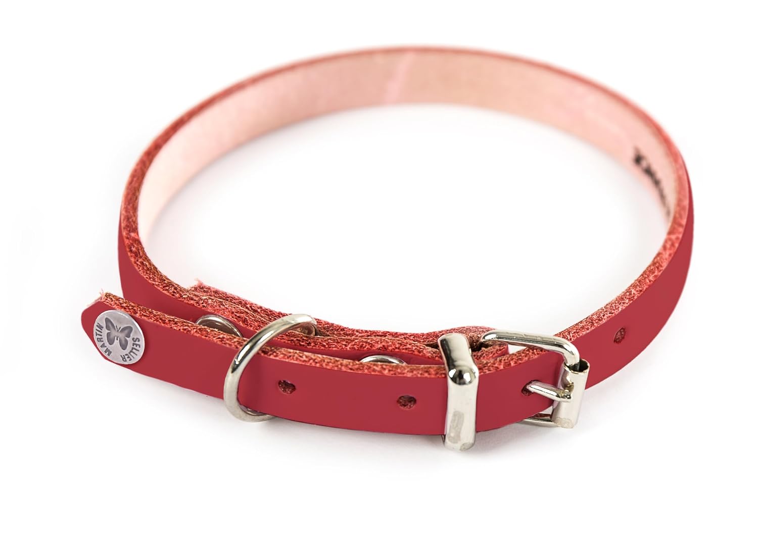 MARTIN SELLIER — Collier classique en cuir rouge 10-31 cm