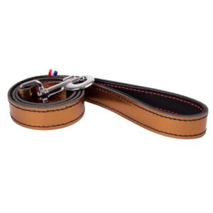 MARTIN Dakota — Laisse pour chien en cuir pleine fleur gris