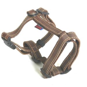 MARTIN SELLIER — Harnais réglable pour chien en cuir beige