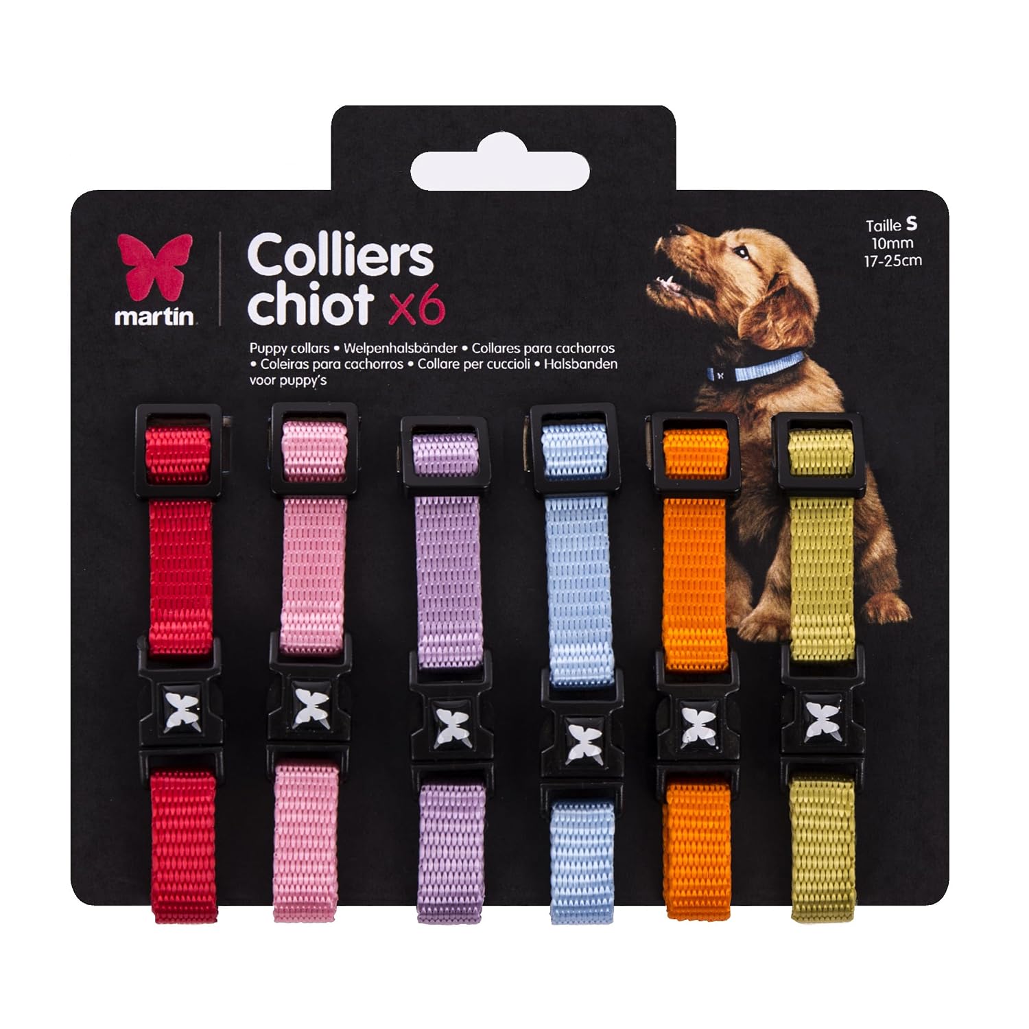 MARTIN — Lot de 6 colliers pour chiot en nylon